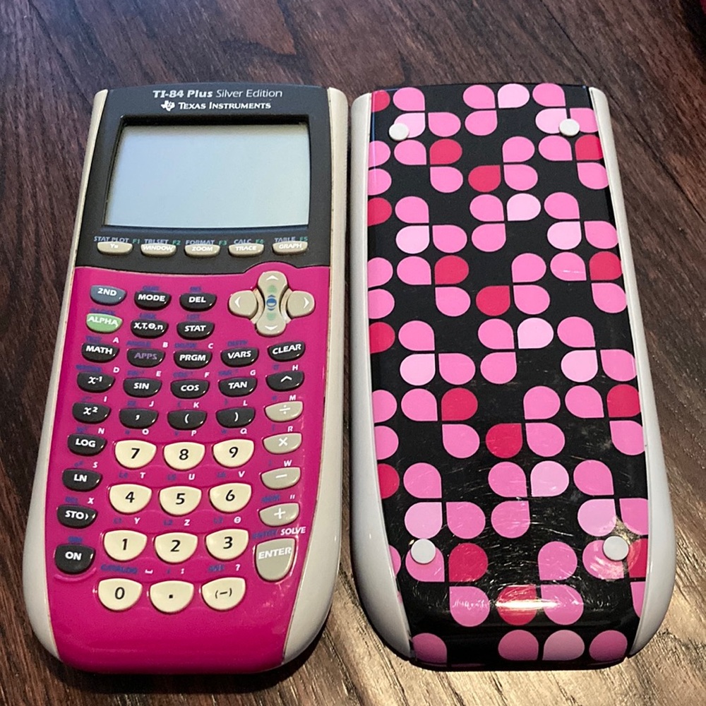 TI-84 Plus Silver Edition Hot Pink with Pink Pattern Top